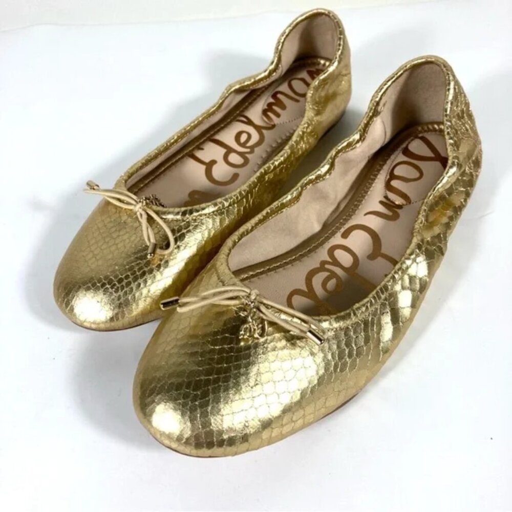 Sam Edelman Gold Boa Ballet Flat